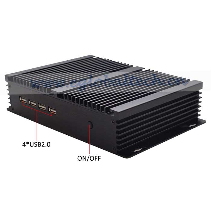 Industrial Fanless Mini PC Desktop Computer Celeron 1037u with Dual RJ45 and 4 COM RS232 Port